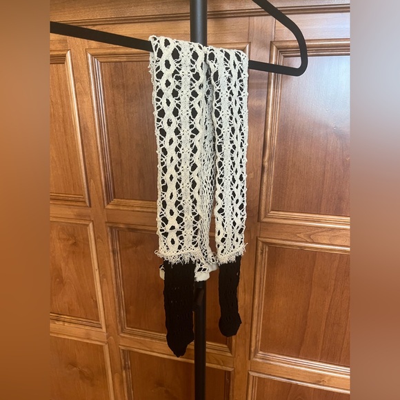 Yohji Yamamoto Torchon Lace Double Layered Leggings Cream White and Black OS - Picture 8 of 11